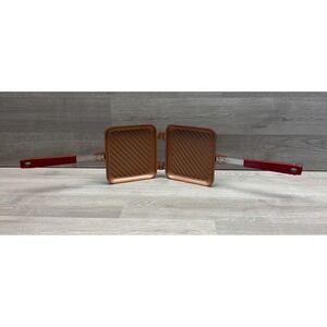 Red Copper Flipwich Stovetop Panini &‎ Sandwich Maker Non-Stick Ceramic